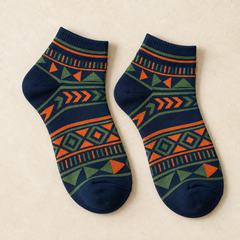 Premium geometric African ankle socks