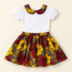 Girls' African-print skirt set